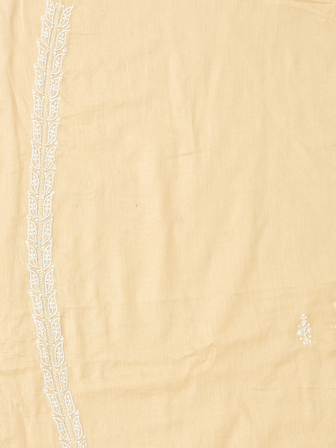 Ada Hand Embroidered Fawn Cotton Lucknowi Chikankari Unstitched Men's Kurta Piece 01A708413