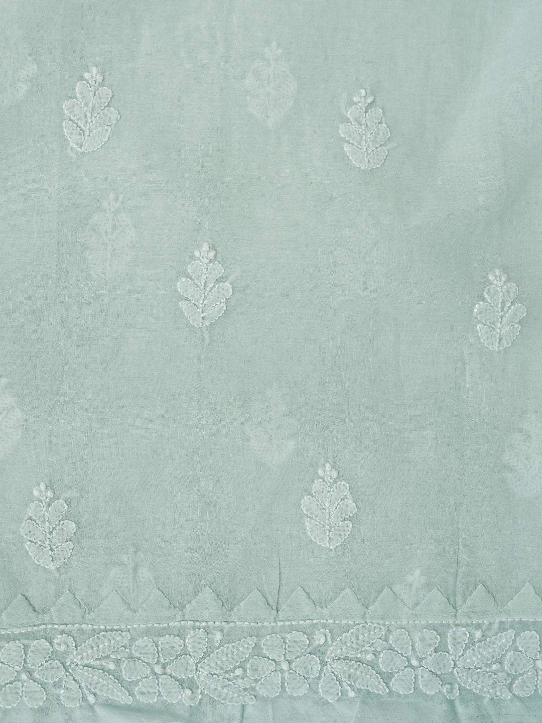 Ada Hand Embroidered Pistachio Green Cotton Lucknowi Chikankari Unstitched Suit Piece 01A871561