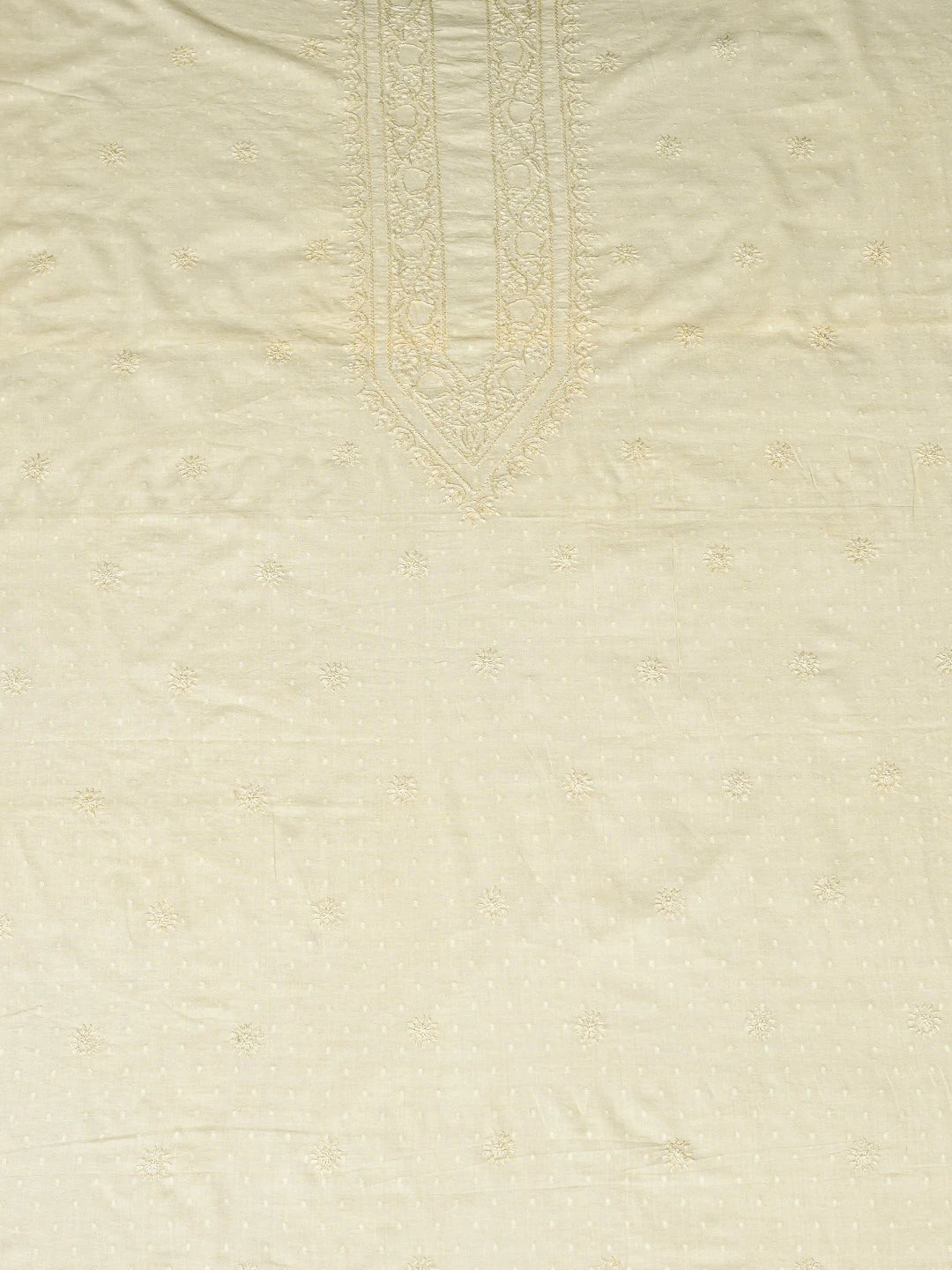 Ada Hand Embroidered Light Green Cotton Lucknowi Chikankari Unstitched Men's Kurta Piece 01A749153