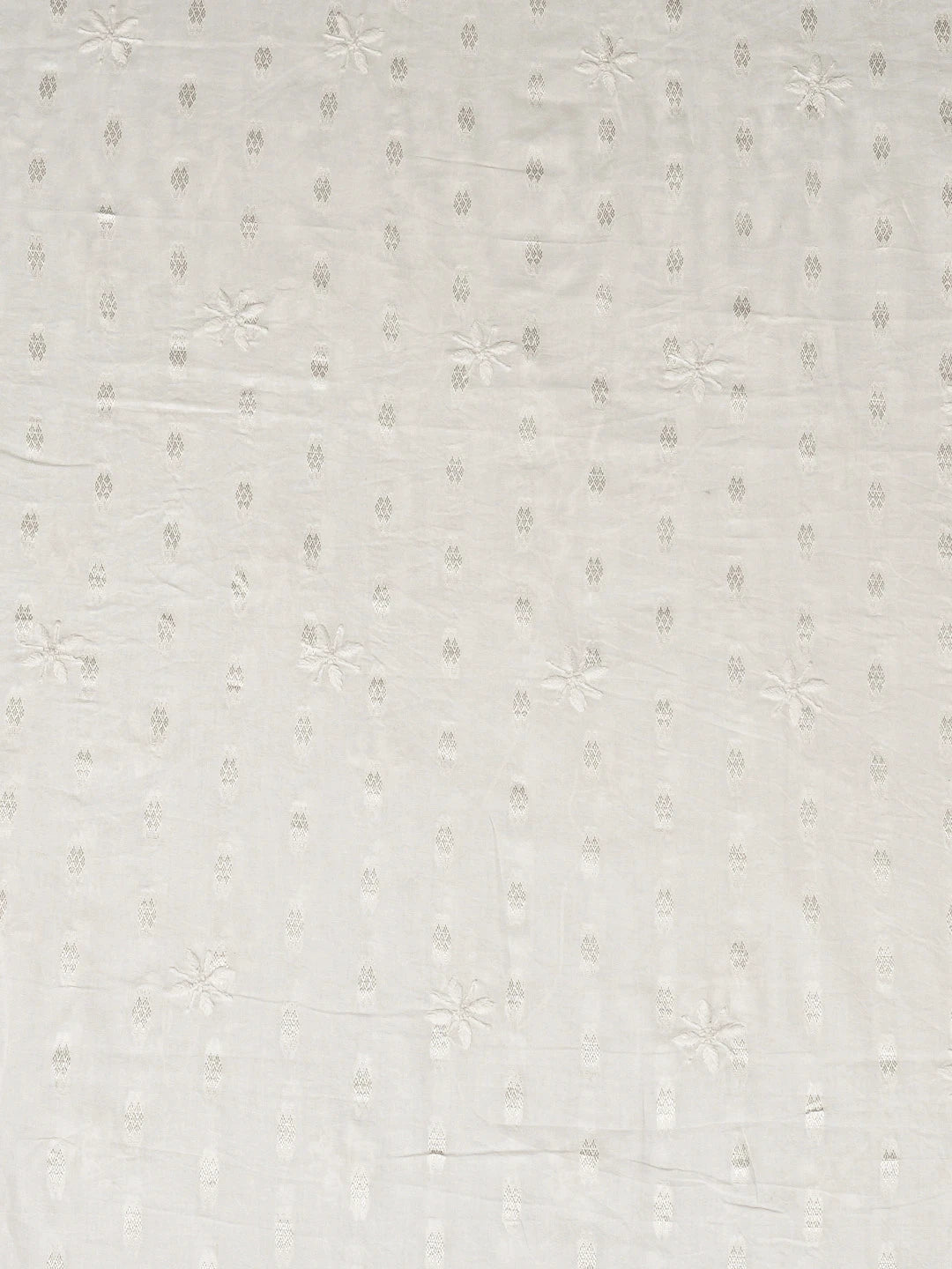Ada Hand Embroidered White Cotton Lucknowi Chikankari Unstitched Men's Kurta Piece 01A792923
