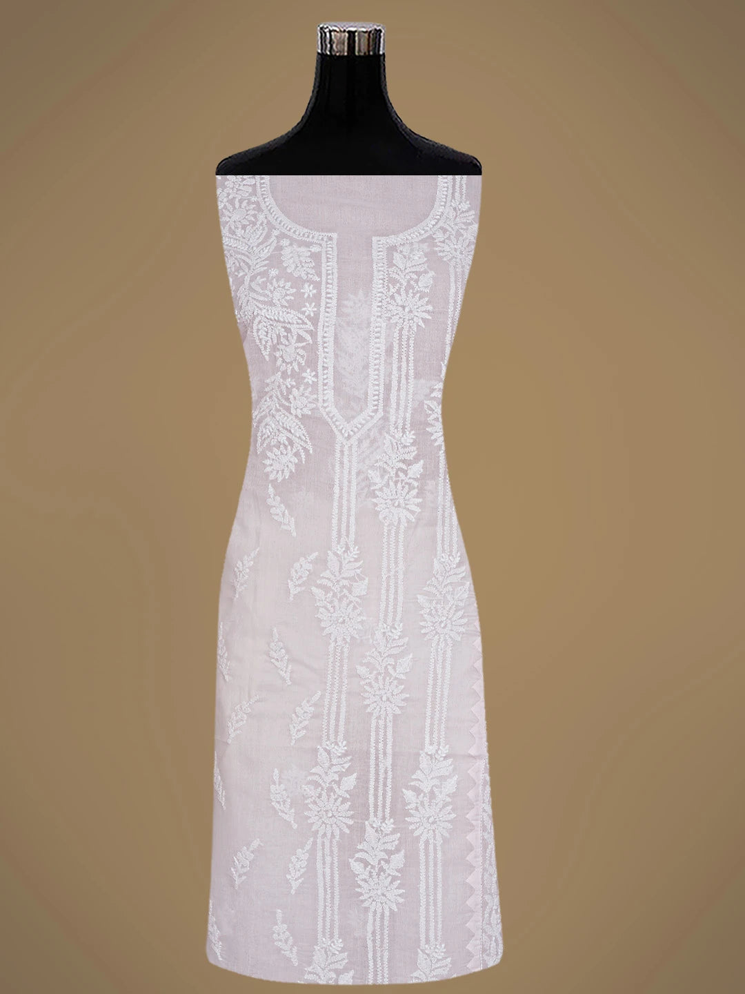 Ada Hand Embroidered Light Pink Cotton Lucknowi Chikankari Unstitched Suit Piece 01A871579