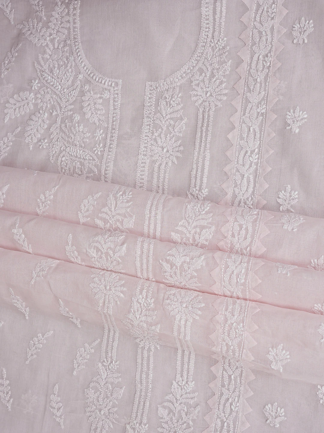 Ada Hand Embroidered Light Pink Cotton Lucknowi Chikankari Unstitched Suit Piece 01A871579