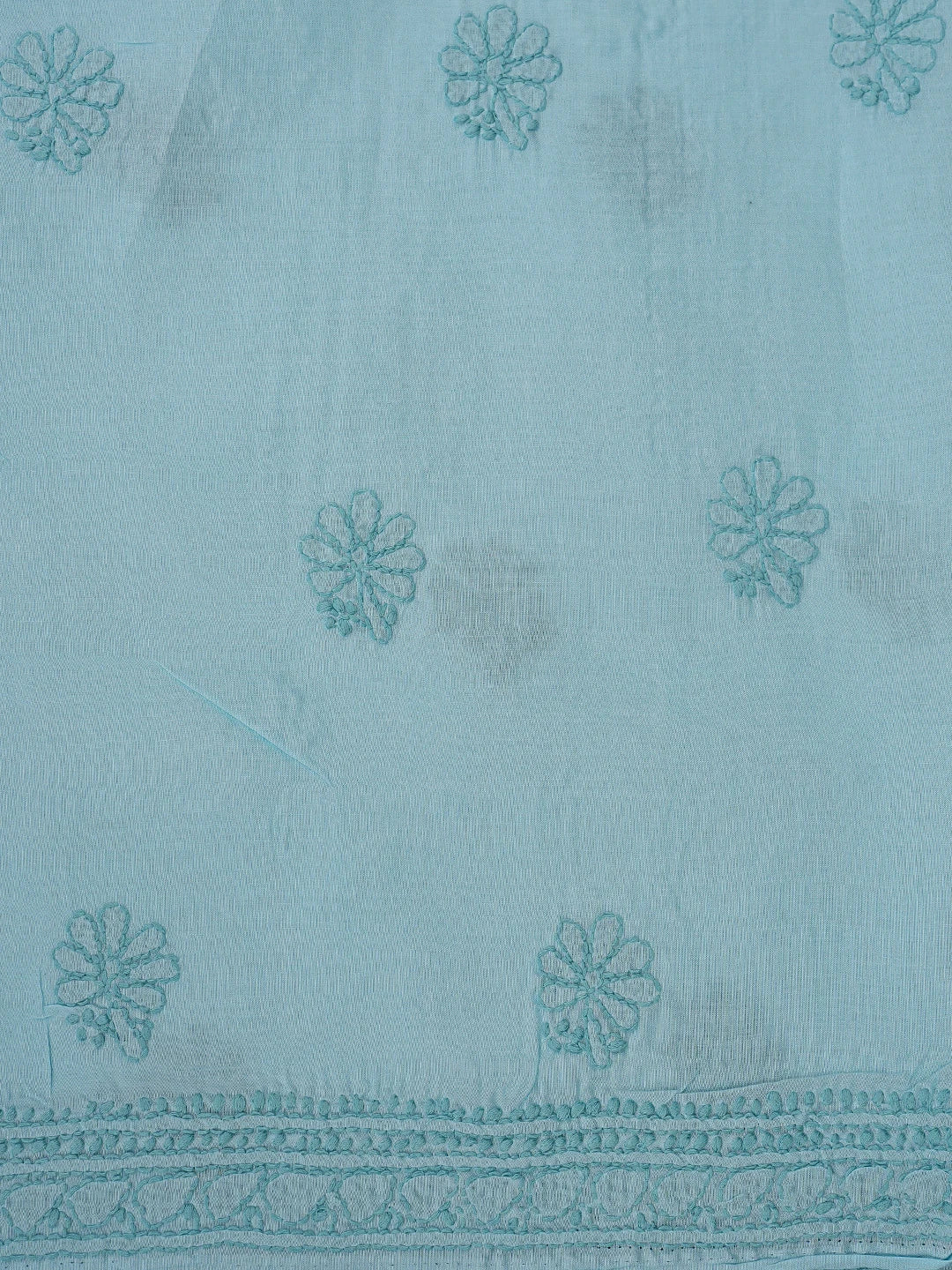 Ada Hand Embroidered Blue Cotton Lucknowi Chikankari Unstitched Suit Piece 01A816505