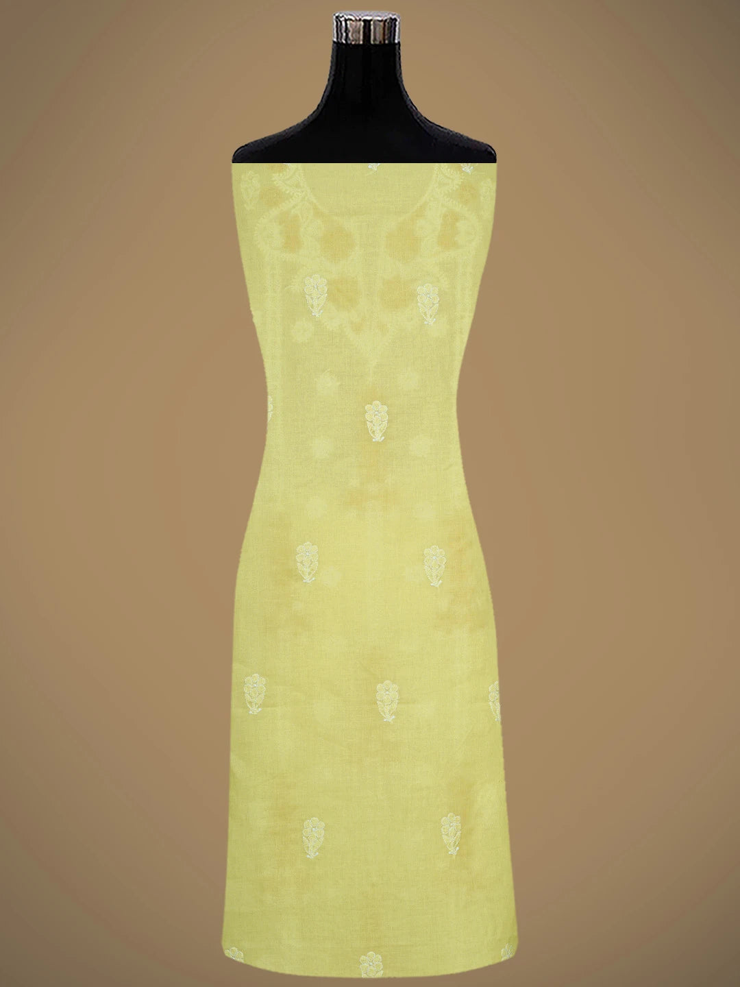 Ada Hand Embroidered Lemon Cotton Lucknowi Chikankari Unstitched Suit Piece 01A873281