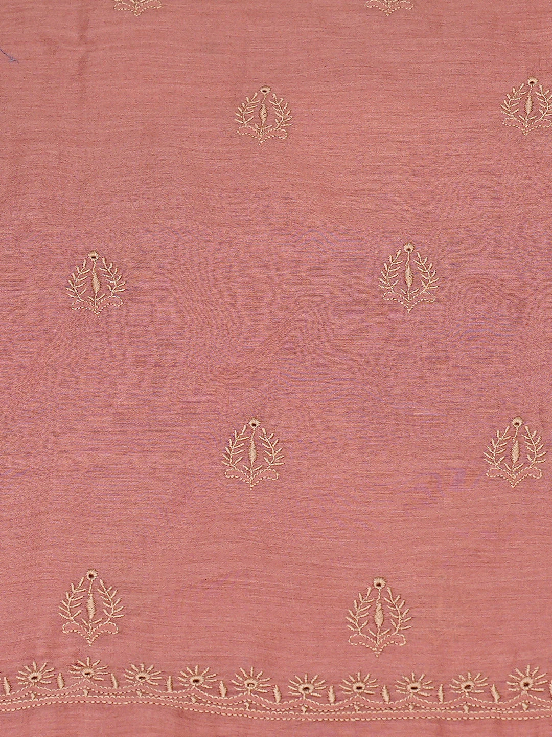 Ada Hand Embroidered Onion Pink Chanderi Lucknowi Chikankari Untitched Kurta Dupatta Set 01A858569