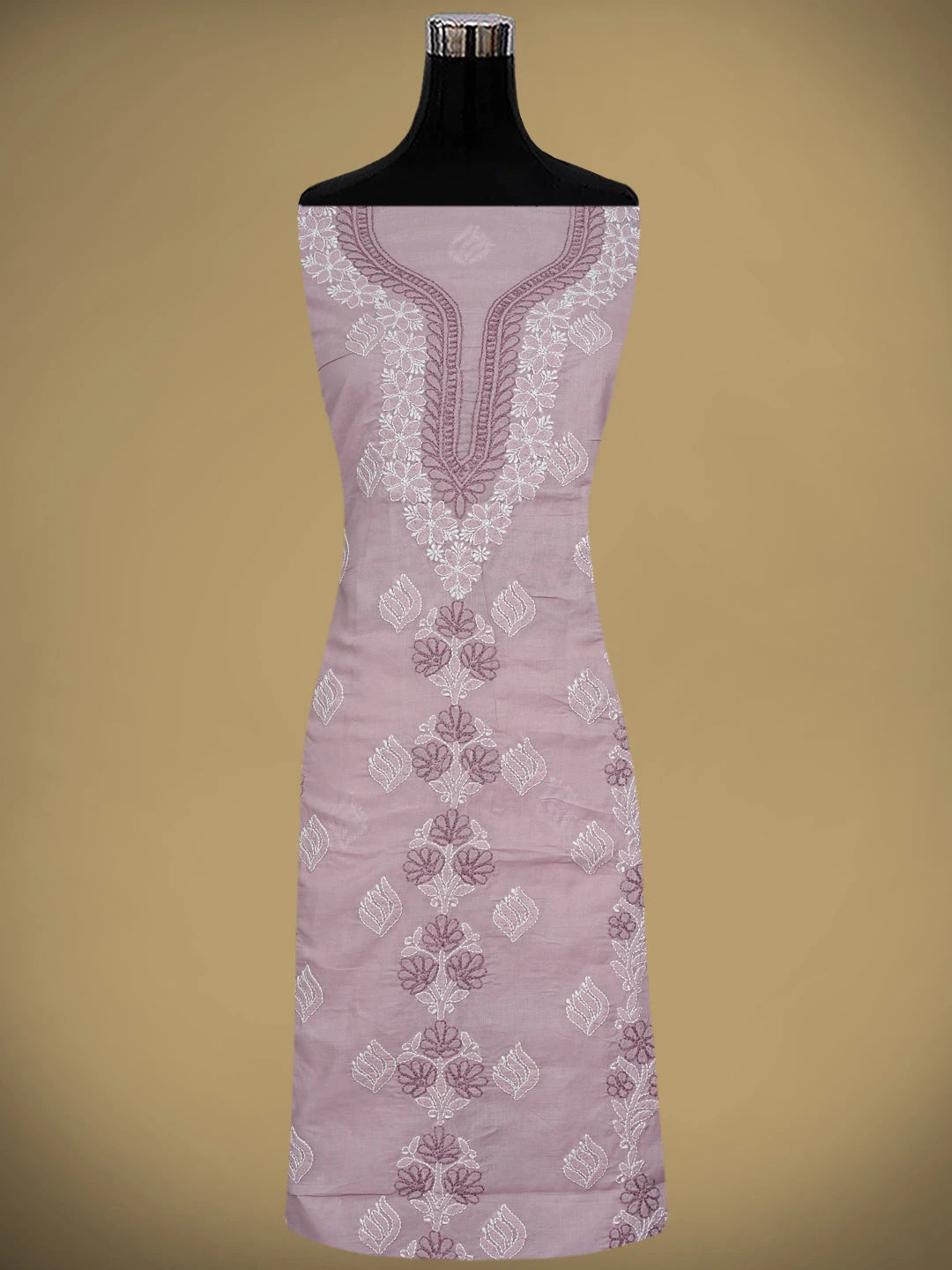 Ada Hand Embroidered Lavender Cotton Lucknowi Chikankari Unstitched Suit Piece 01A873284