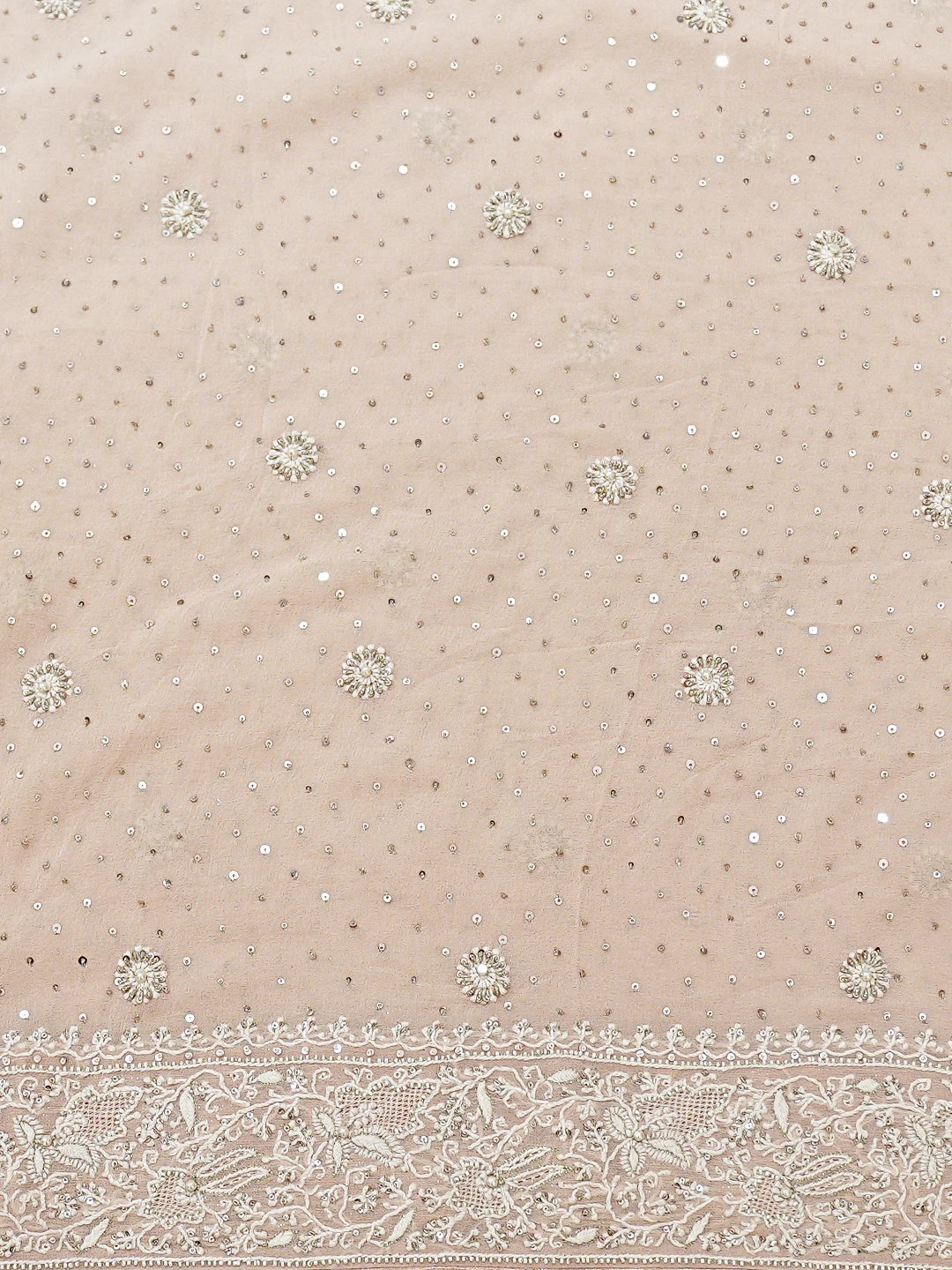 Ada Hand Embroidered Ombre Shade of Pink & Grey Pure Georgette Lucknowi Chikankari Saree With Blouse With Pearl Work A47571