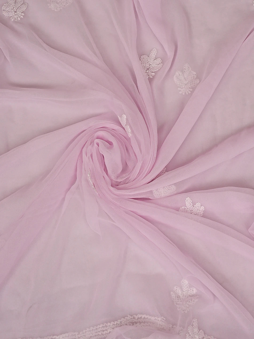 Ada Hand Embroidered Pink Georgette Lucknowi Chikankari Unstitched Suit Piece 01A866831