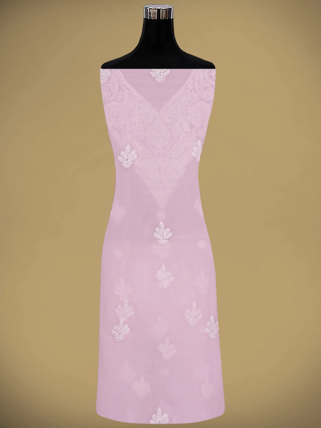 Ada Hand Embroidered Pink Georgette Lucknowi Chikankari Unstitched Suit Piece 01A866831
