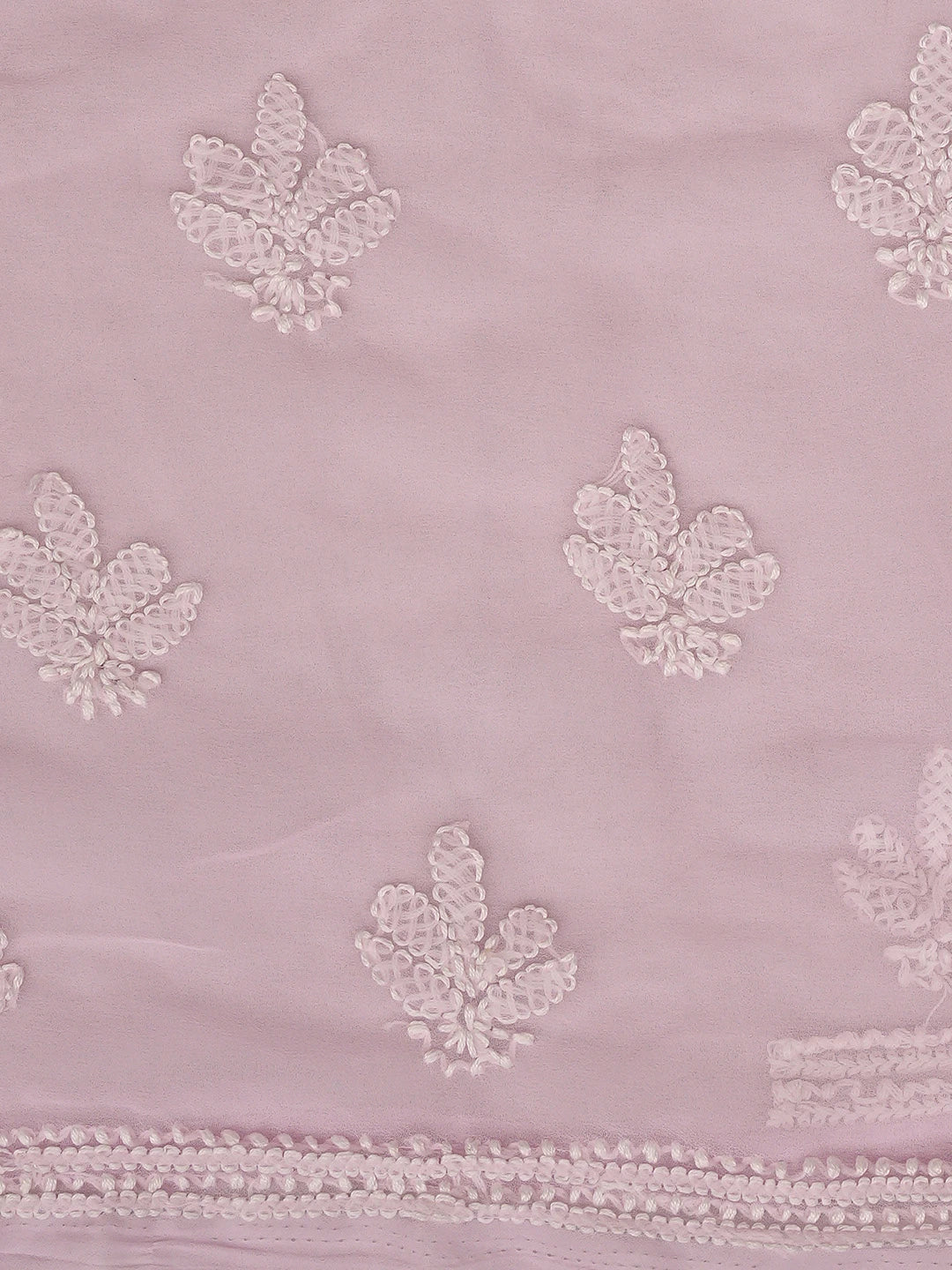 Ada Hand Embroidered Pink Georgette Lucknowi Chikankari Unstitched Suit Piece 01A866831