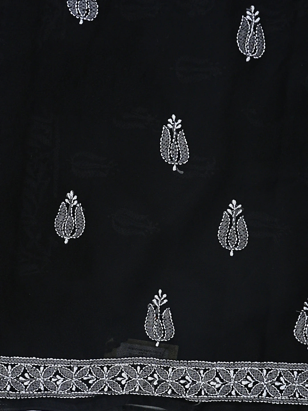 Ada Hand Embroidered Black Georgette Lucknowi Chikankari Unstitched Suit Piece 01A843438