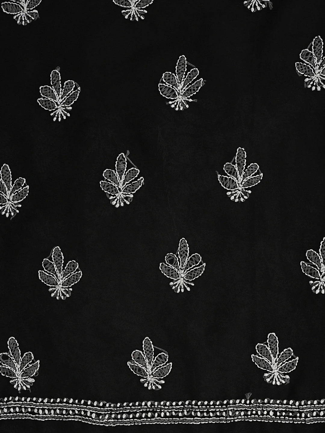 Ada Hand Embroidered Black Georgette Lucknowi Chikankari Unstitched Suit Piece 01A873544