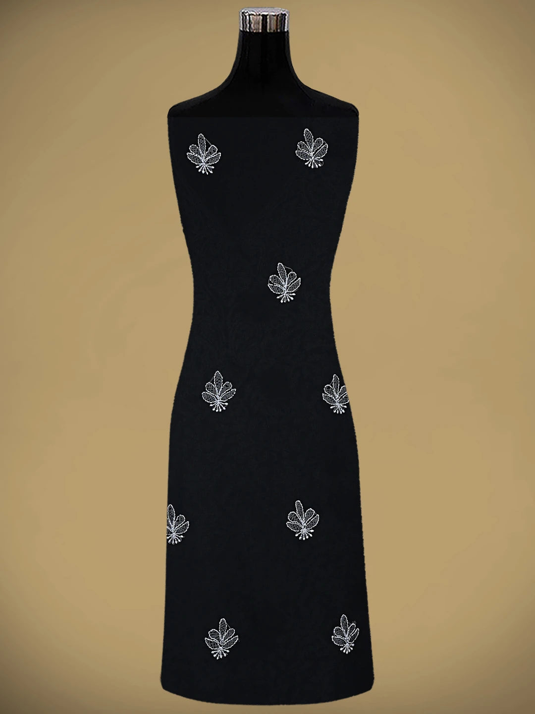 Ada Hand Embroidered Black Georgette Lucknowi Chikankari Unstitched Suit Piece 01A873544
