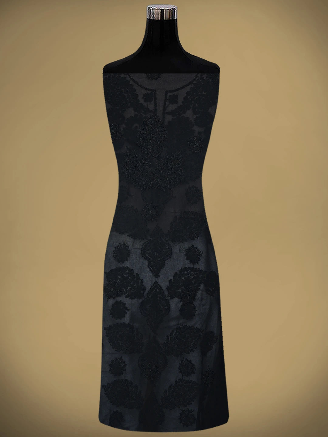 Ada Hand Embroidered Black Georgette Lucknowi Chikankari Unstitched Suit Piece 01A834692