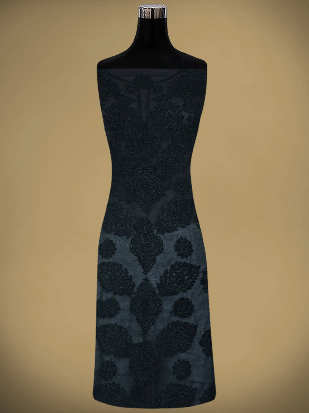 Ada Hand Embroidered Black Georgette Lucknowi Chikankari Unstitched Suit Piece 01A834692