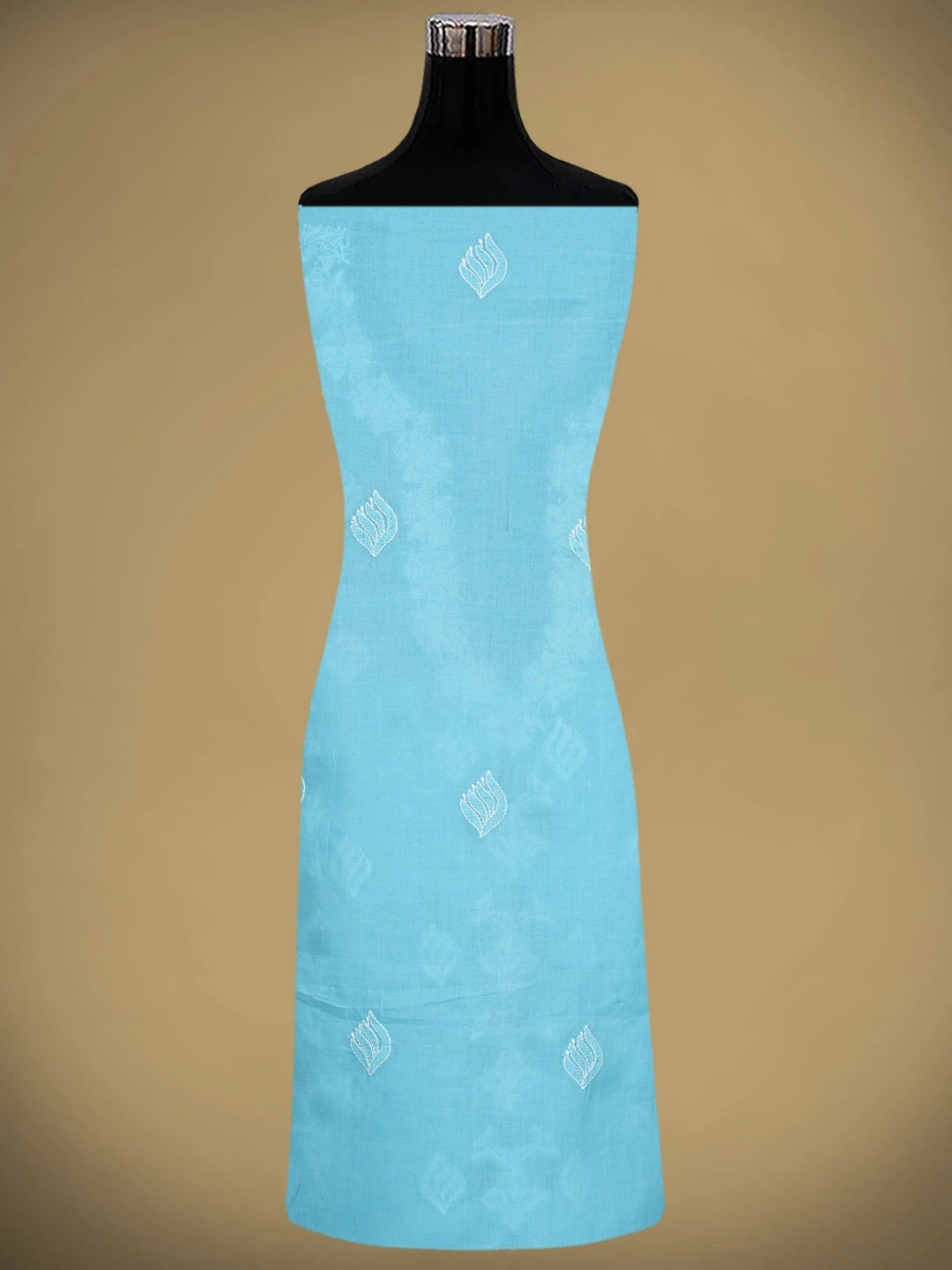 Ada Hand Embroidered Blue Cotton Lucknowi Chikankari Unstitched Suit Piece 01A873292