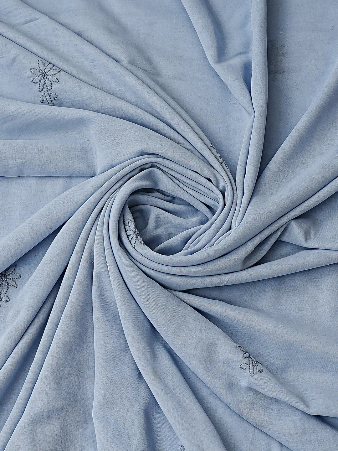 Ada Hand Embroidered Air Superiority Blue Cotton Lucknowi Chikankari Unstitched Kurta Dupatta Set 01A609948