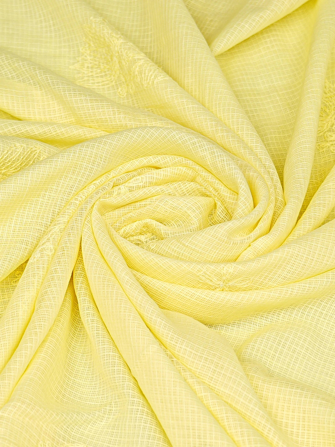 Ada Hand Embroidered Lemon Kota Lucknowi Chikankari Dupatta 01A731692