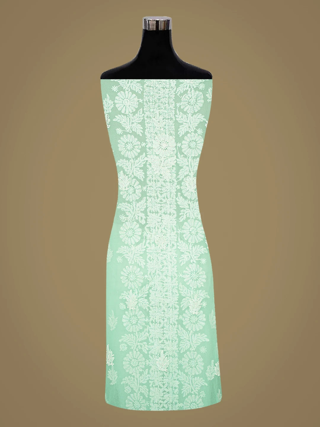 Ada Hand Embroidered Sea Green Georgette Lucknowi Chikankari Unstitched Suit Piece 01A843486