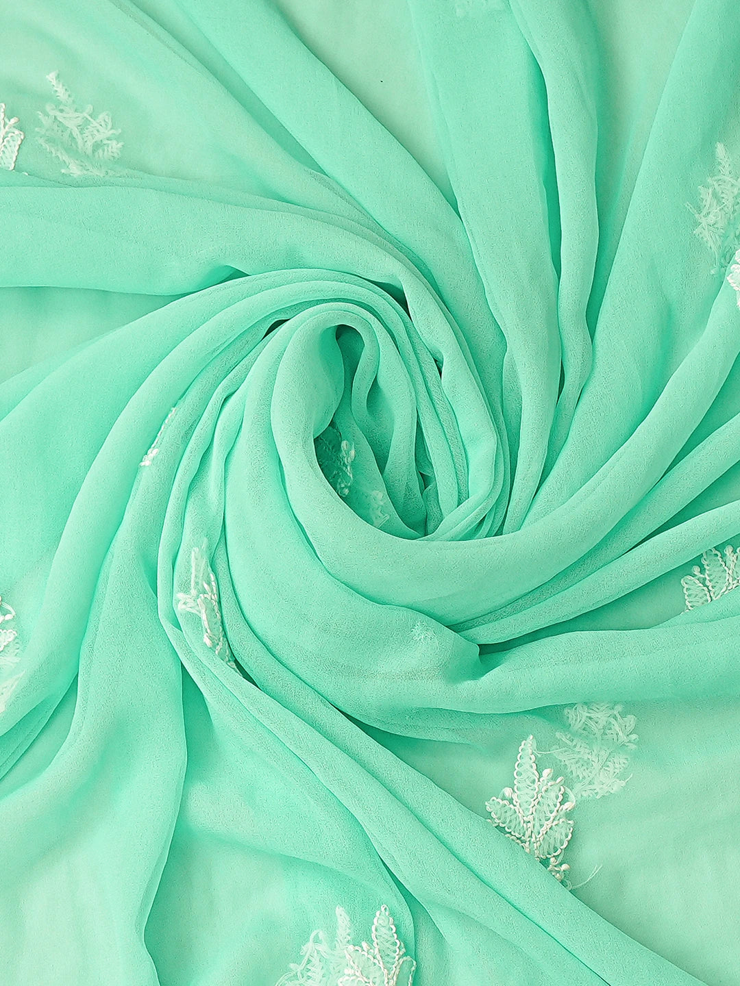 Ada Hand Embroidered Sea Green Georgette Lucknowi Chikankari Unstitched Suit Piece 01A843486