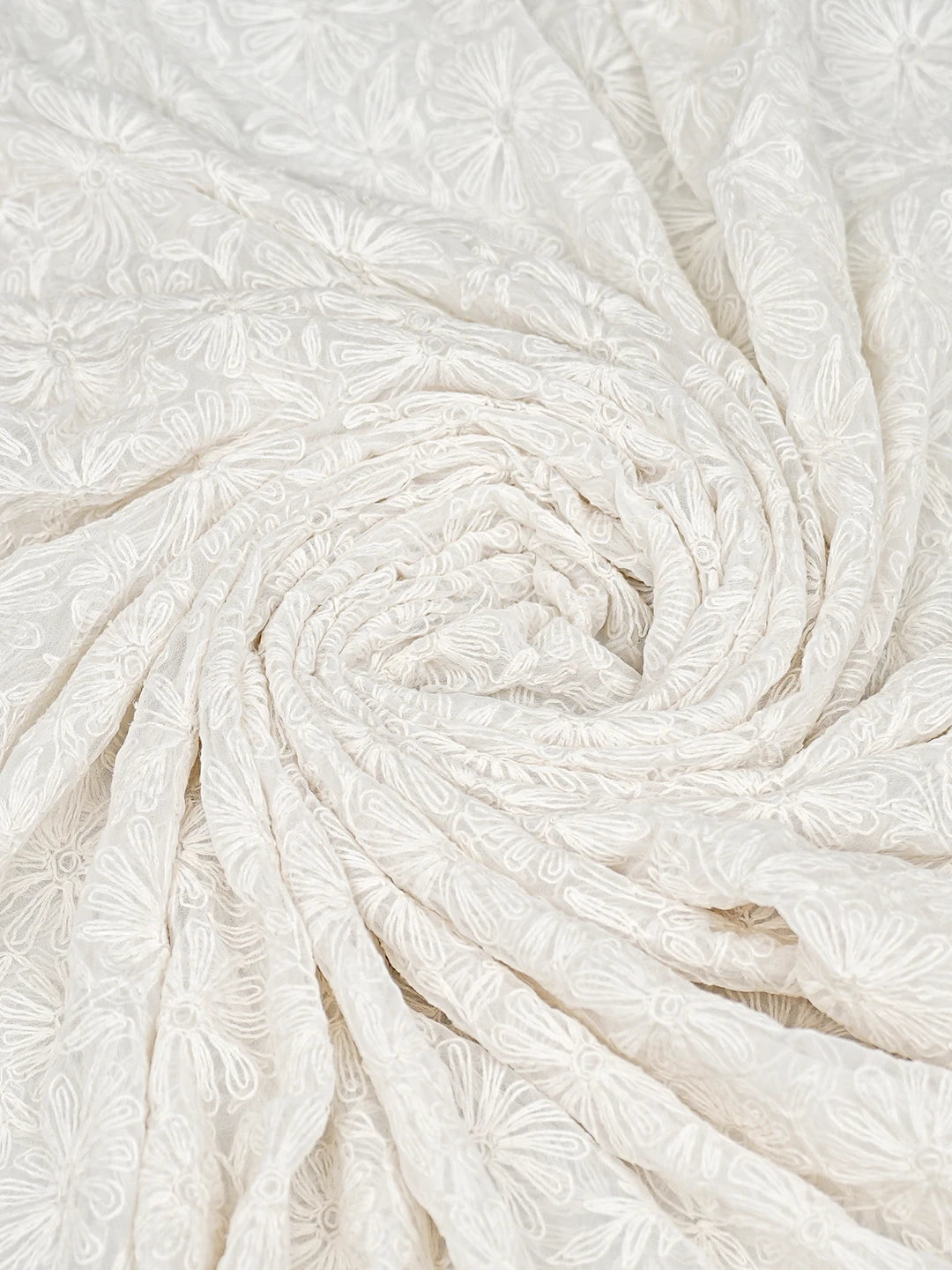 Ada Hand Embroidered White Georgette Lucknowi Chikankari Dupatta 01A865914