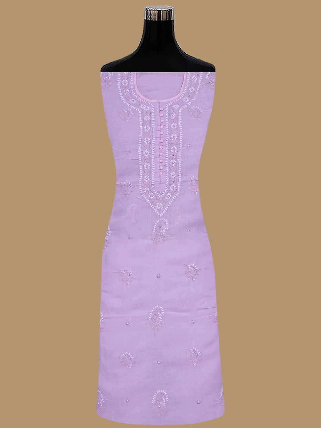 Ada Hand Embroidered Mauve Cotton Lucknowi Chikankari Unstitched Suit Piece 01A879777