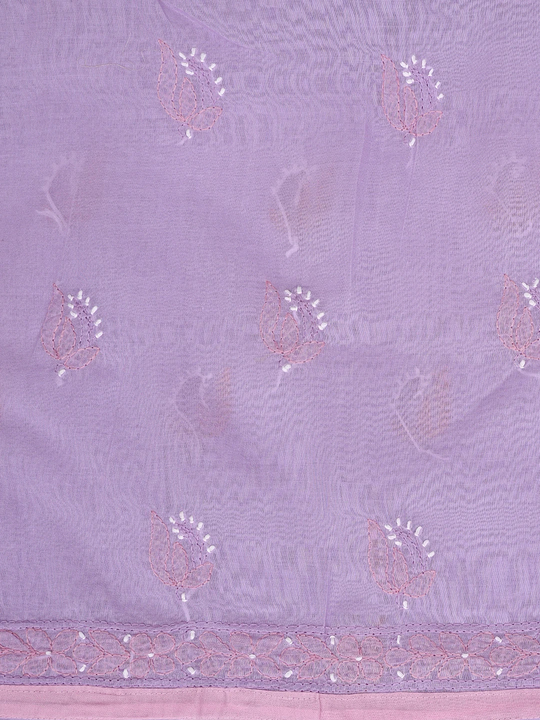 Ada Hand Embroidered Mauve Cotton Lucknowi Chikankari Unstitched Suit Piece 01A879777