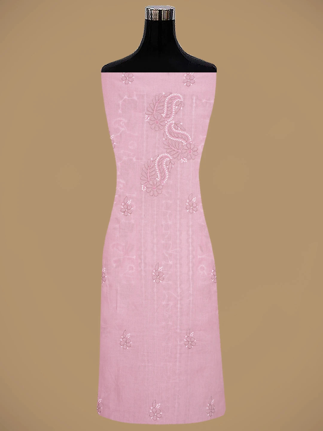 Ada Hand Embroidered Pink Cotton Lucknowi Chikankari Unstitched Suit Piece 01A879935