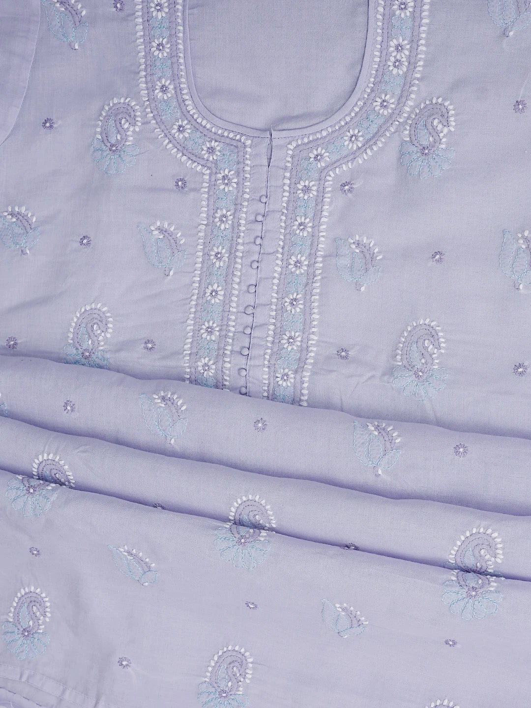 Ada Hand Embroidered Mauve Cotton Lucknowi Chikankari Unstitched Suit Piece 01A879769