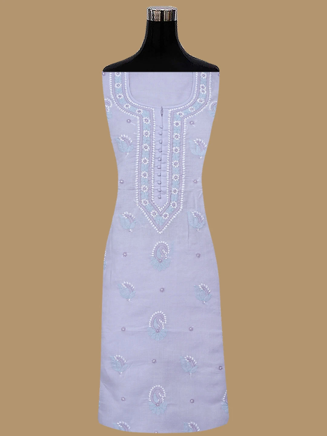 Ada Hand Embroidered Mauve Cotton Lucknowi Chikankari Unstitched Suit Piece 01A879769
