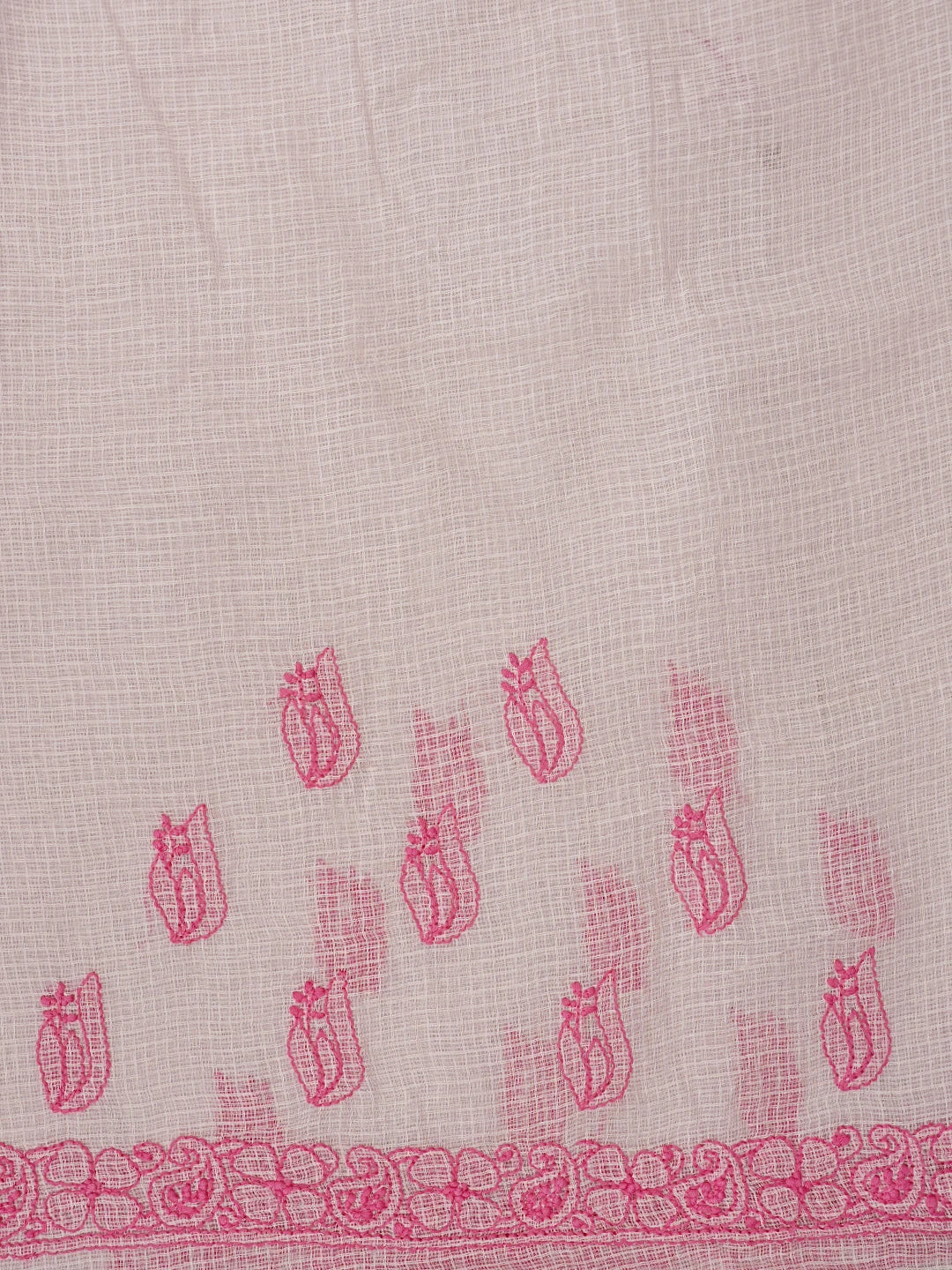 Ada Hand Embroidered Pink Kota Lucknowi Chikankari Saree and Blouse 01A873007