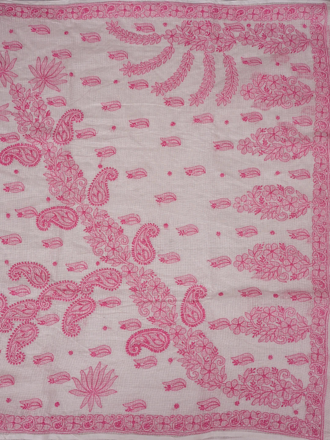 Ada Hand Embroidered Pink Kota Lucknowi Chikankari Saree and Blouse 01A873007