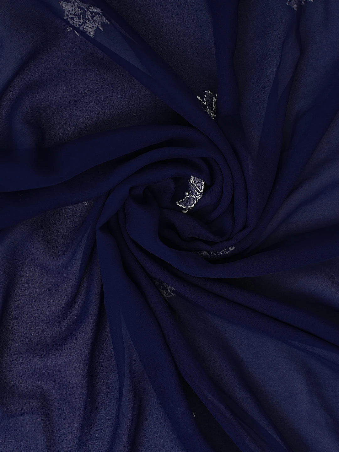 Ada Hand Embroidered Navy Blue  Georgette Lucknowi Chikankari Unstitched Suit Piece 01A878919
