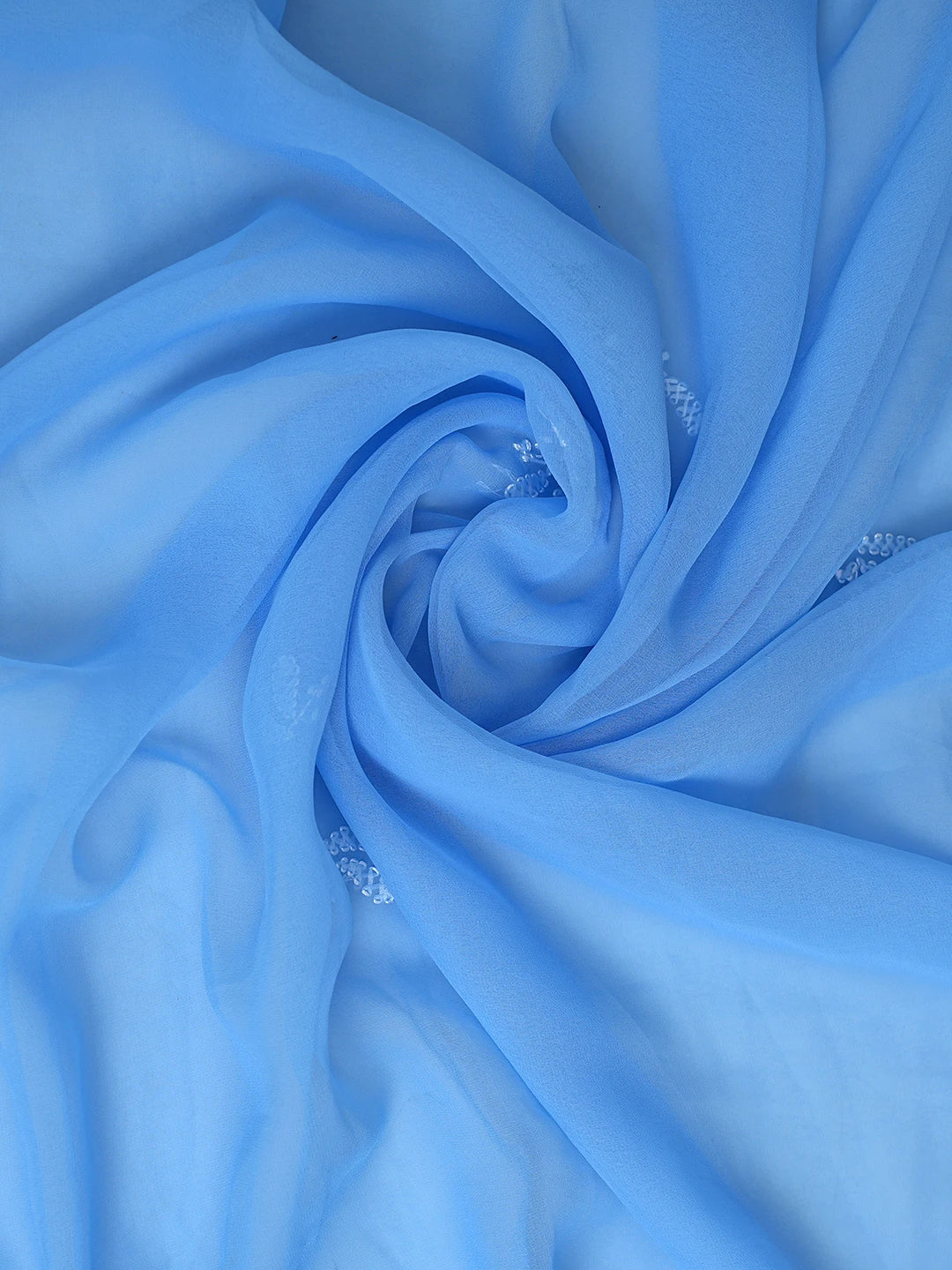 Ada Hand Embroidered Chefchaouen Blue Georgette Lucknowi Chikankari Unstitched Suit Piece 01A878910