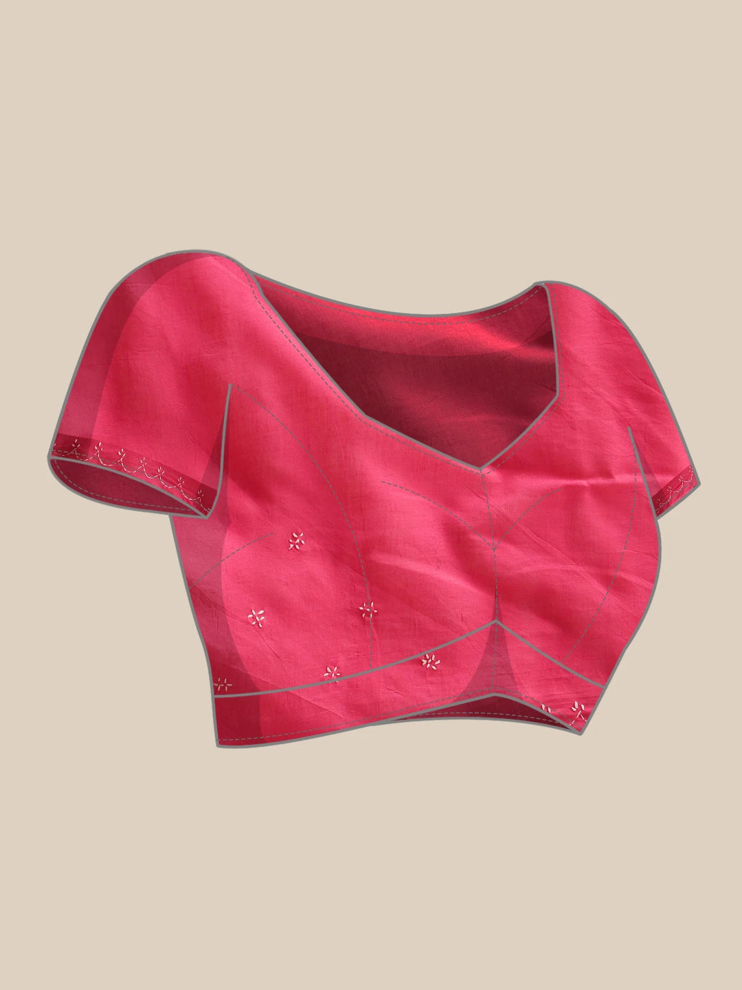 Ada Hand Embroidered Magenta Cotton Lucknowi Chikankari Saree and Blouse 01A854463