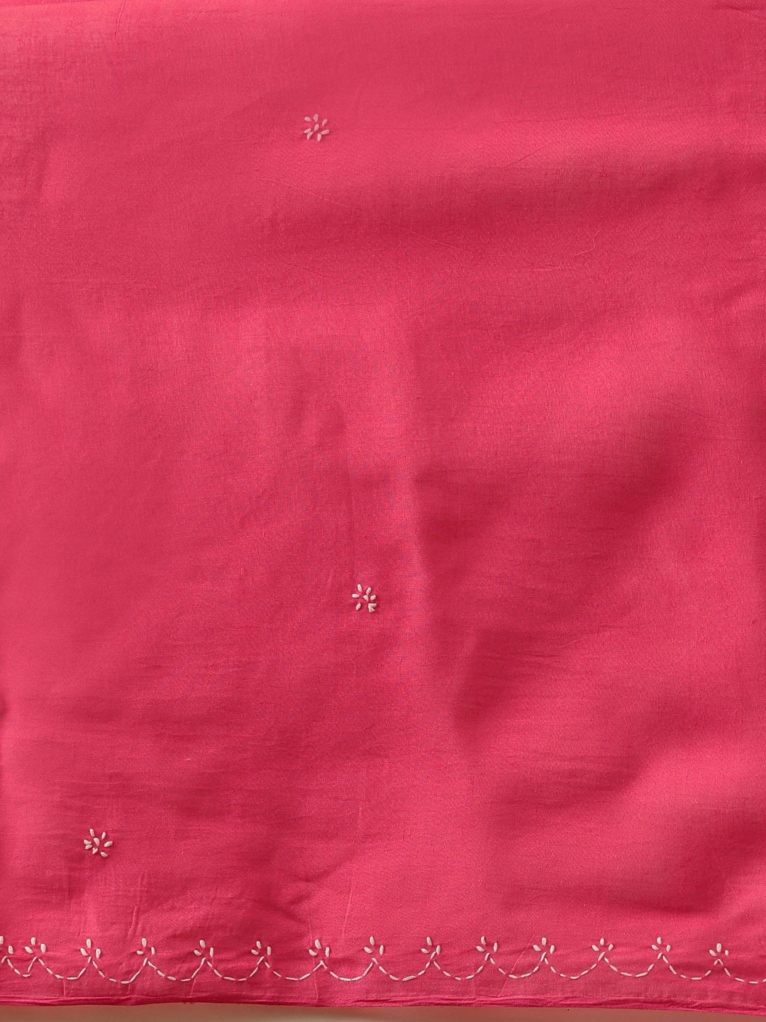 Ada Hand Embroidered Magenta Cotton Lucknowi Chikankari Saree and Blouse 01A854463