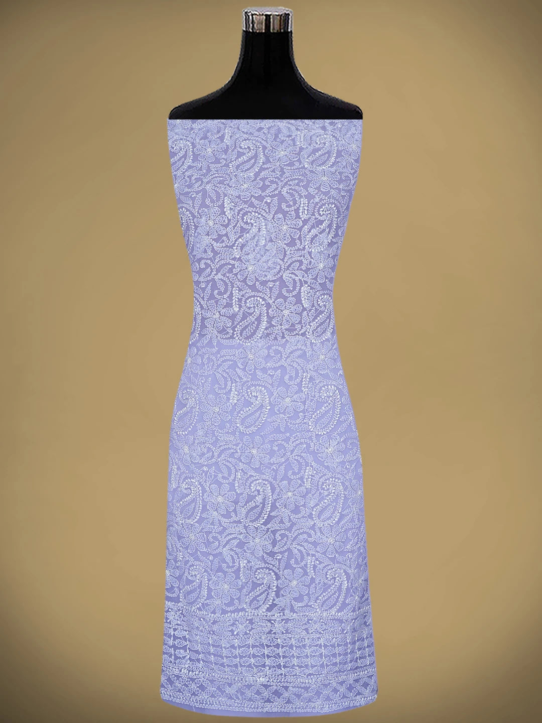 Ada Hand Embroidered Mauve Georgette Lucknowi Chikankari Unstitched Suit Piece 01A878887
