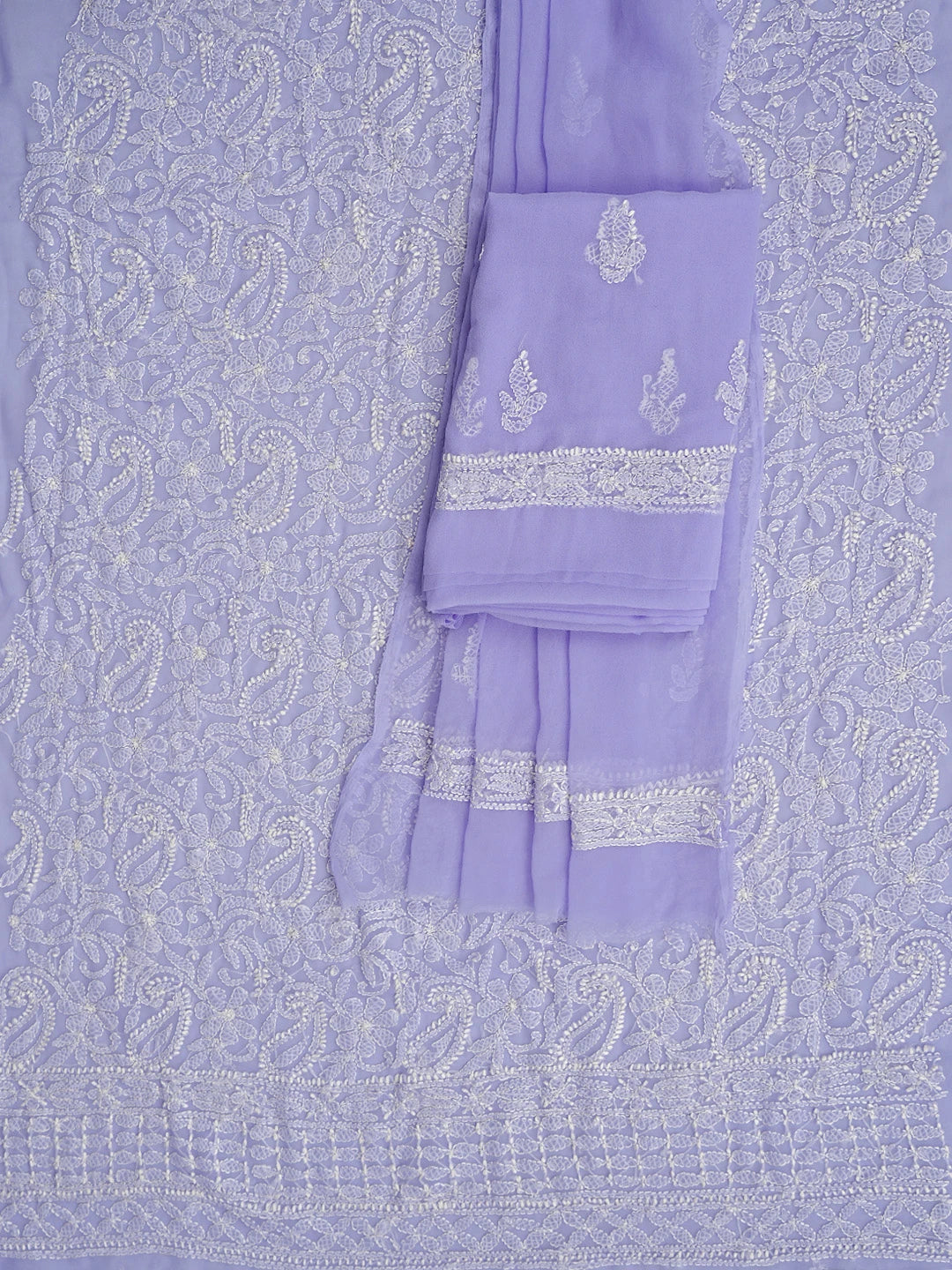 Ada Hand Embroidered Mauve Georgette Lucknowi Chikankari Unstitched Suit Piece 01A878887