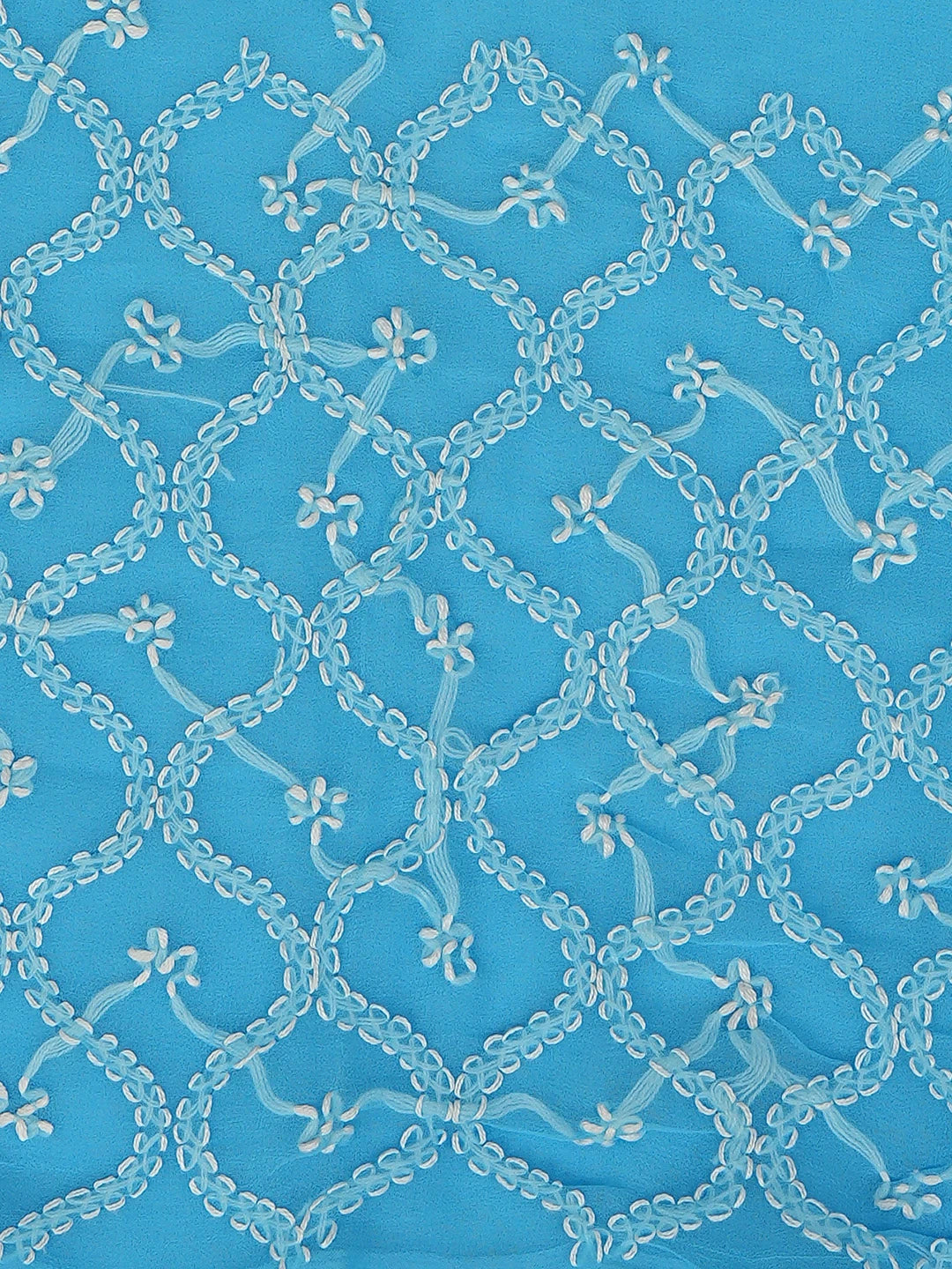 Ada Hand Embroidered Blue Georgette Lucknowi Chikankari Unstitched Suit Piece 01A879185