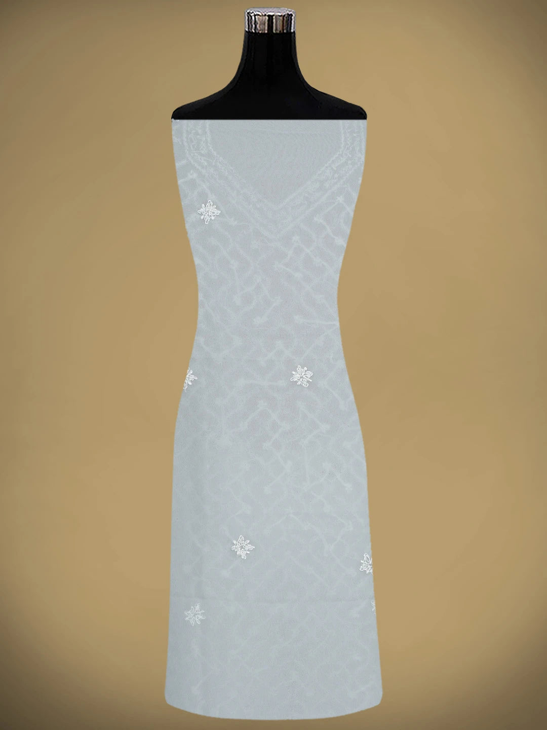 Ada Hand Embroidered Grey Georgette Lucknowi Chikankari Unstitched Suit Piece 01A879203