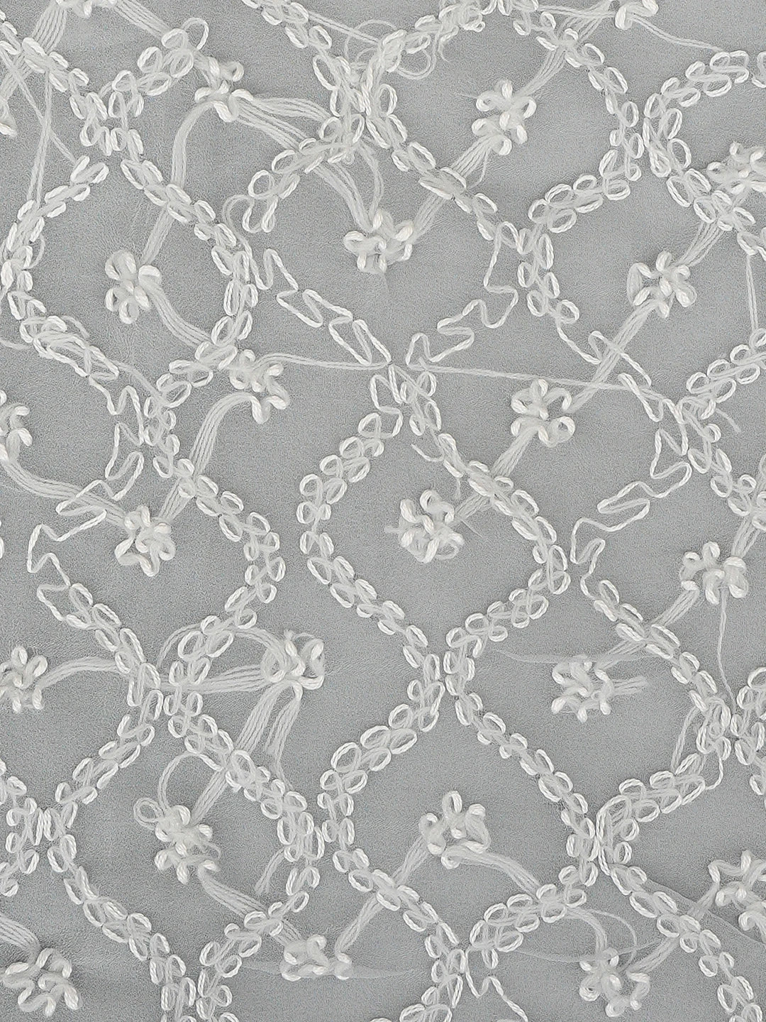 Ada Hand Embroidered Grey Georgette Lucknowi Chikankari Unstitched Suit Piece 01A879203