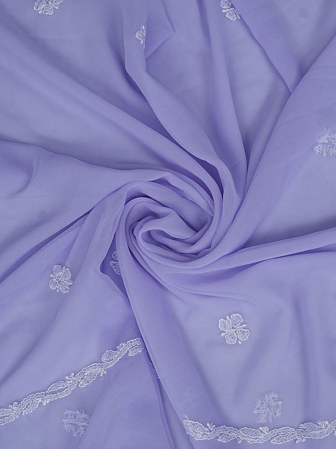 Ada Hand Embroidered Lavender Georgette Lucknowi Chikankari Unstitched Suit Piece 01A879241