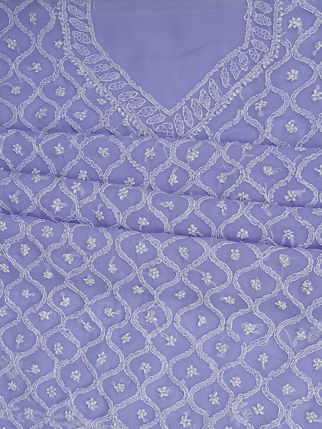 Ada Hand Embroidered Lavender Georgette Lucknowi Chikankari Unstitched Suit Piece 01A879241