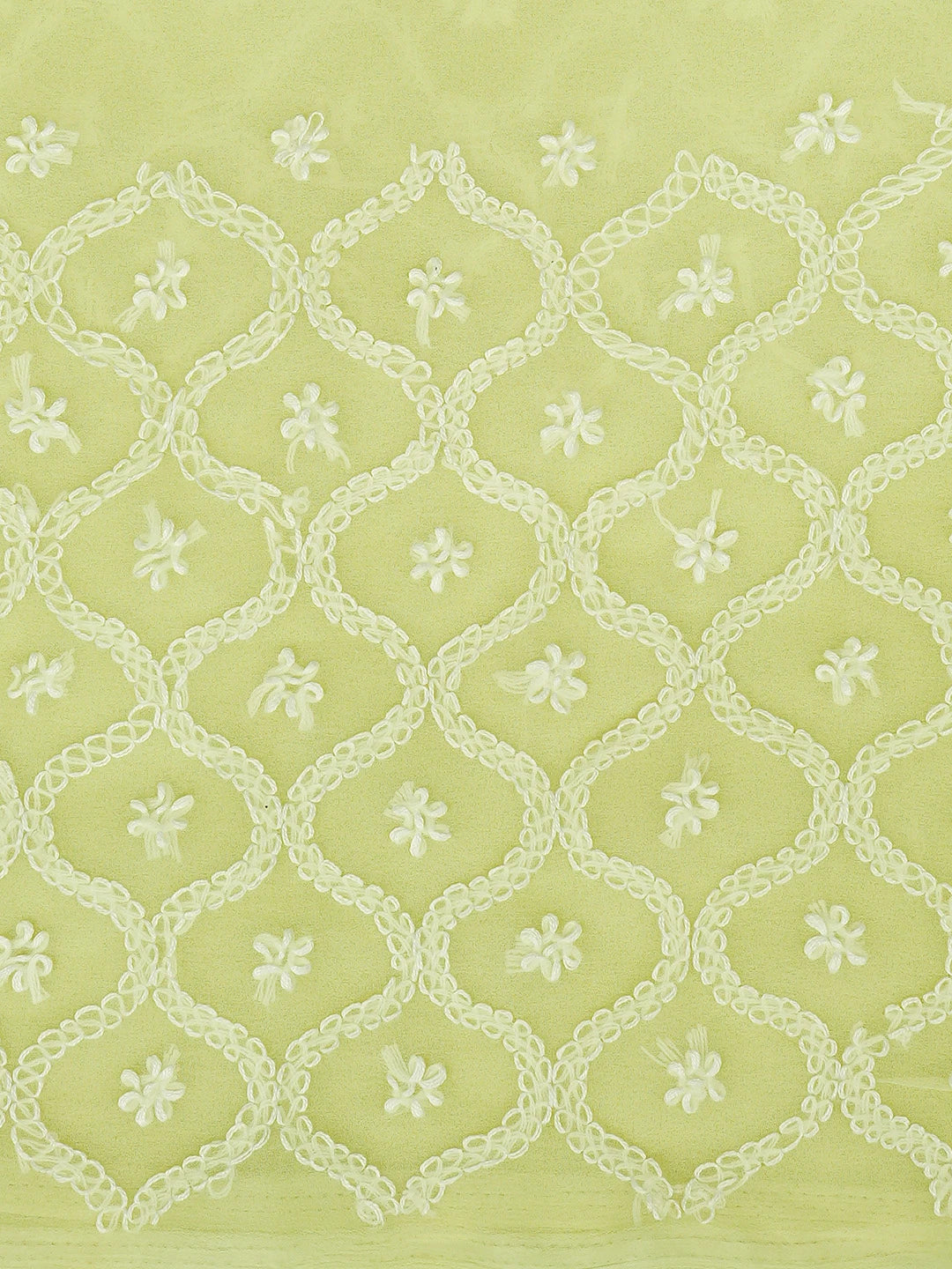 Ada Hand Embroidered Lemon Yellow Georgette Lucknowi Chikankari Unstitched Suit Piece 01A879212