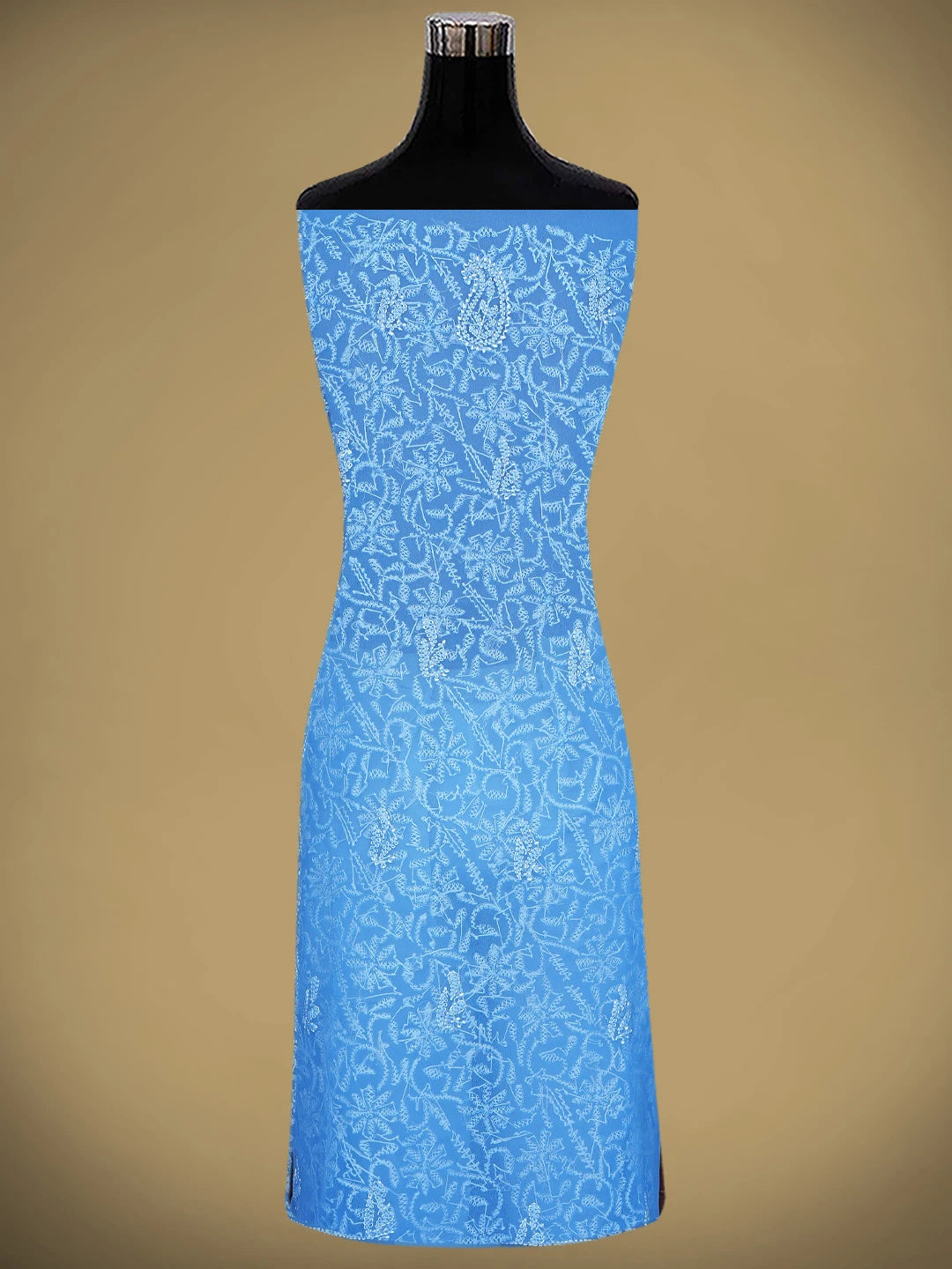 Ada Hand Embroidered Blue Georgette Lucknowi Chikankari Unstitched Suit Piece 01A878917