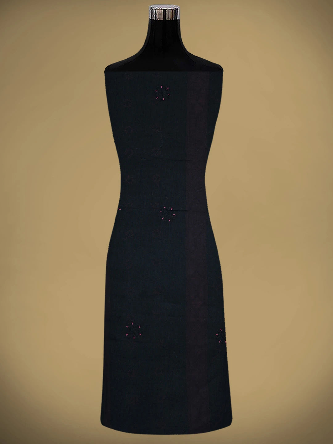 Ada Hand Embroidered Black Cotton Lucknowi Chikankari Unstitched Suit Piece 01A878304