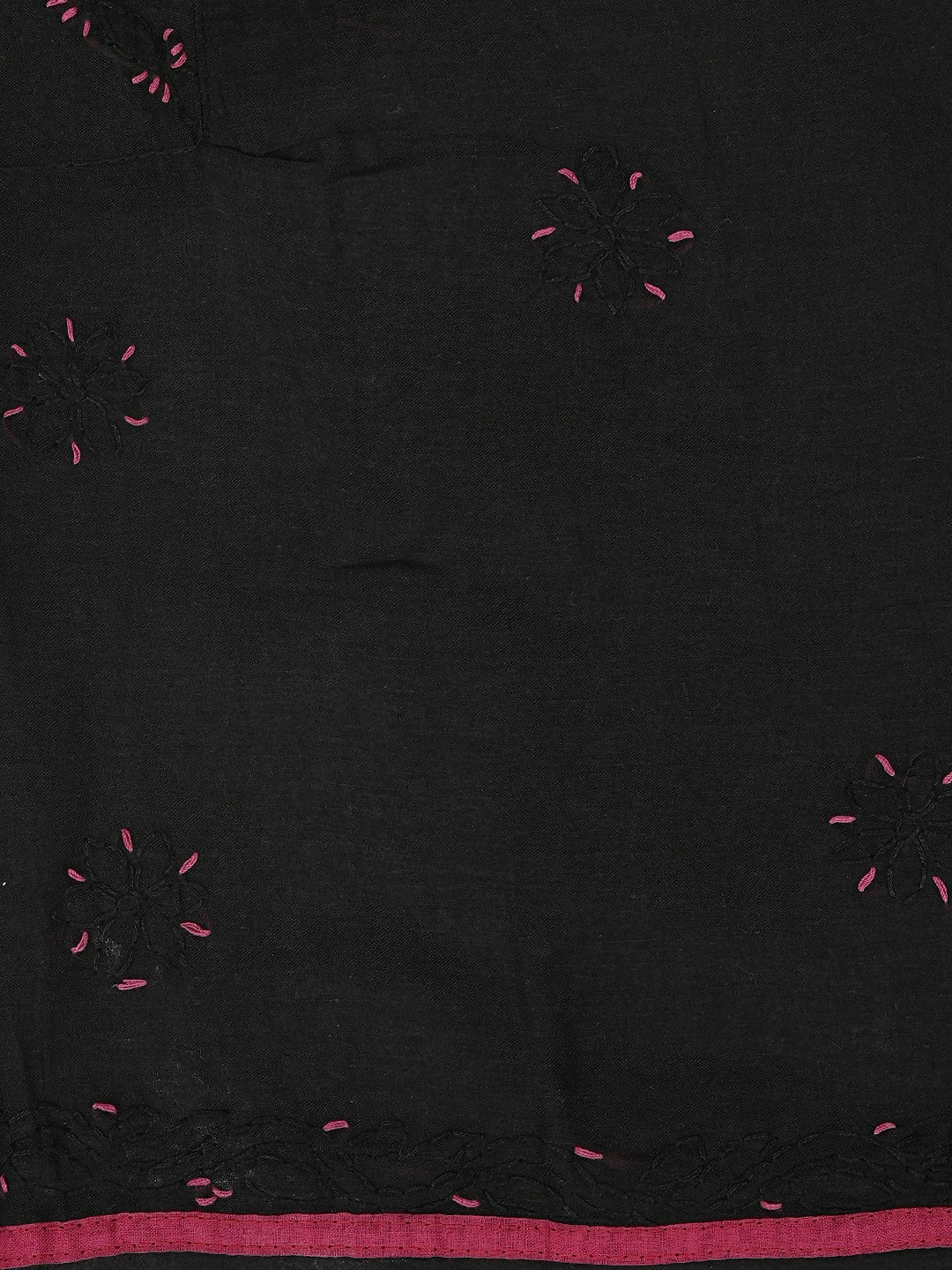 Ada Hand Embroidered Black Cotton Lucknowi Chikankari Unstitched Suit Piece 01A878304