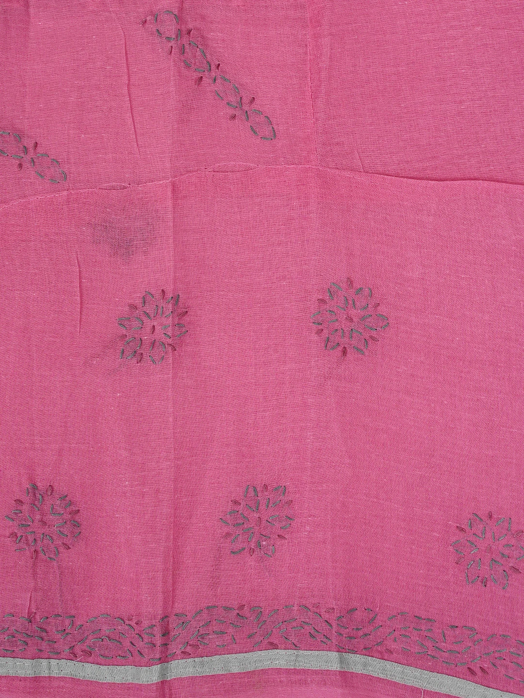 Ada Hand Embroidered Pink Cotton Lucknowi Chikankari Unstitched Suit Piece 01A878299