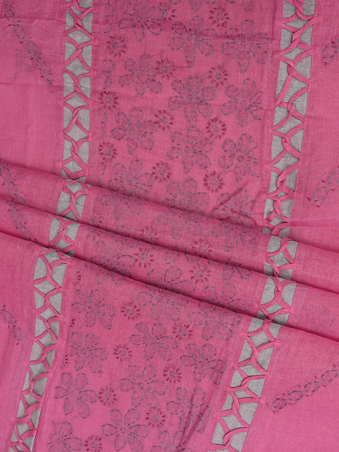 Ada Hand Embroidered Pink Cotton Lucknowi Chikankari Unstitched Suit Piece 01A878299