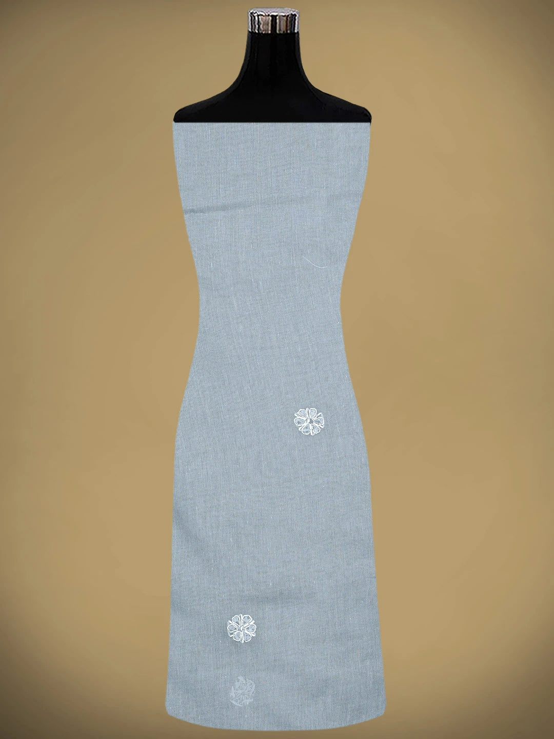 Ada Hand Embroidered Grey Cotton Lucknowi Chikankari Unstitched Suit Piece 01A882273